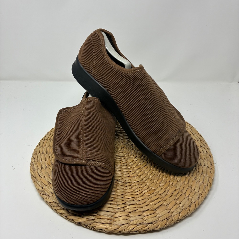 Propet M0202 Cronus Mens Brown Adjustable Slipper Shoe Size 12 M Wide Strap